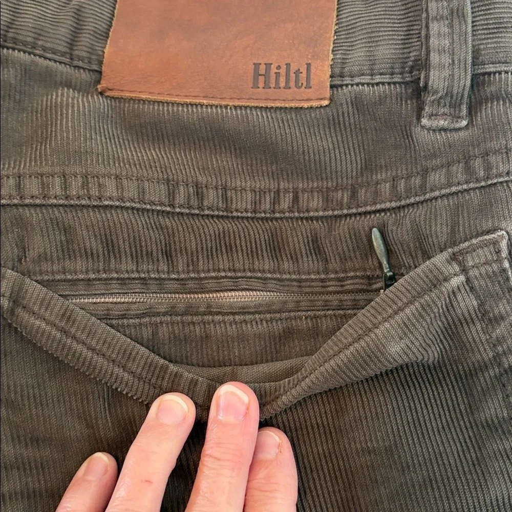 Hiltl trouser olive green men’s corduroy 5-pocket pants 36x34 98% cotton